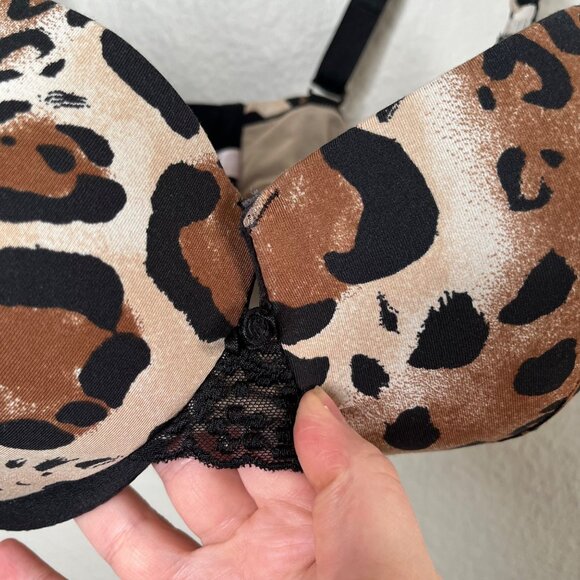 Cacique by Lane Bryant Womens Leopard Print Underwire balconette Bra 42DD - Picture 4 of 9